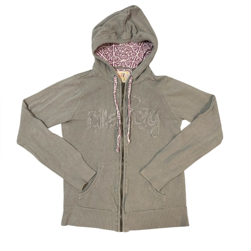 Vintage Y2K grey Billabong beach zip up hoodie
